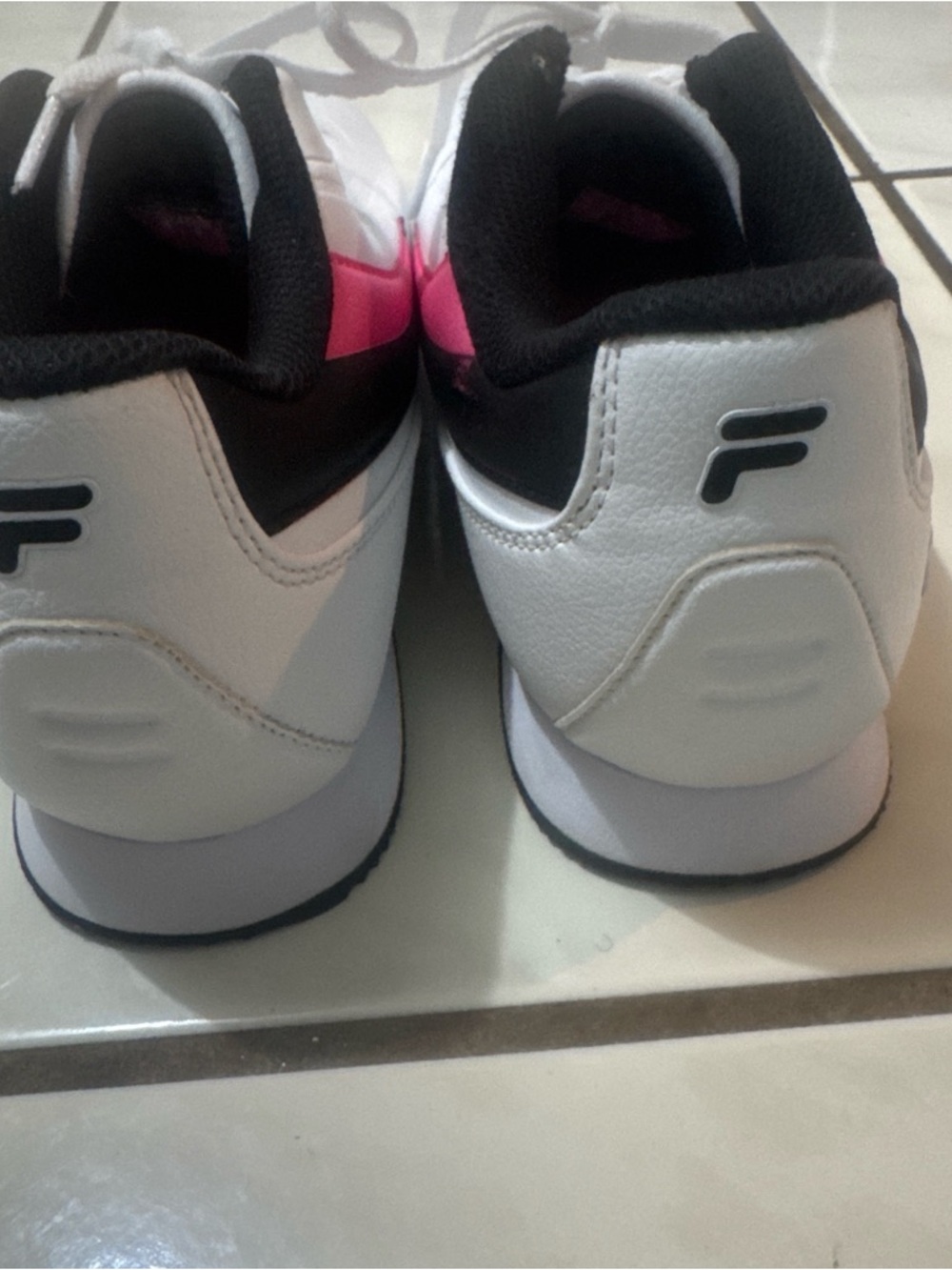 Fila White Athletic Sneakers with Pink Accents - Picture 3 of 6